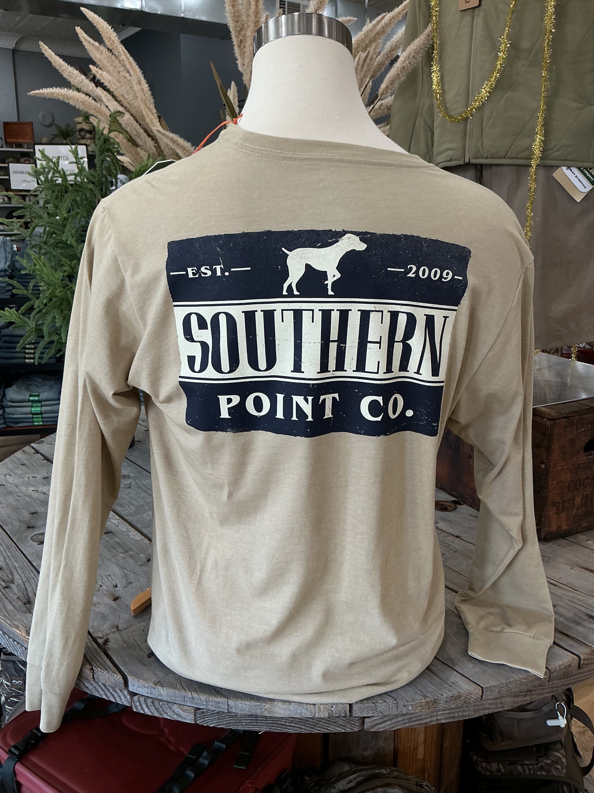 Chouinard Cotton Long Sleeve Tee - Garment Dyed, Faded Look, Brick Color